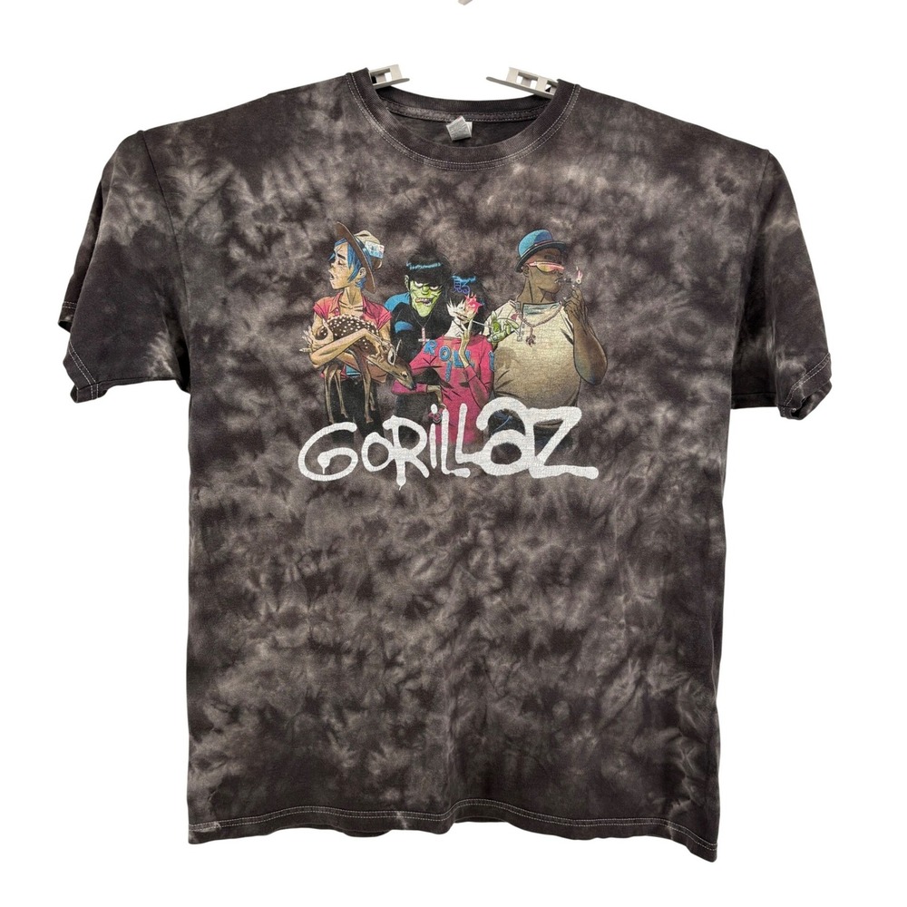 Gorillaz Graphic Tie Dye Mens T-Shirt Size XL‎ Grey Band Tee Music Souvenier